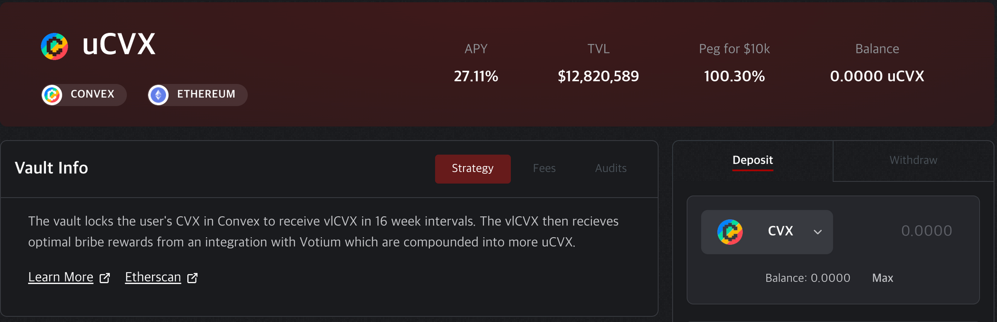 CVX vaults on Pirex v2, Source:&nbsp;Pirex